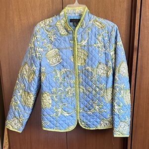 SilkLand Blue and Green Quilted Jacket
